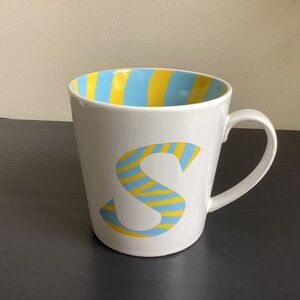 Formation brand, 16 ounce coffee mug, dishwasher and microwave, safe blue yellow